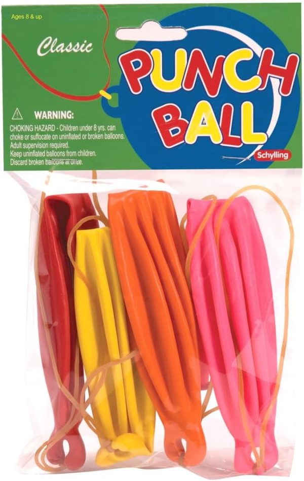 Schylling Punch Balloons - Includes 4 Balloons - Color May Vary (Pack of 1)